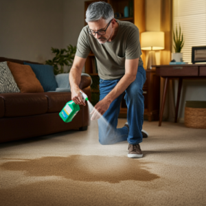 howmowner spraying urine enzyme on carpet